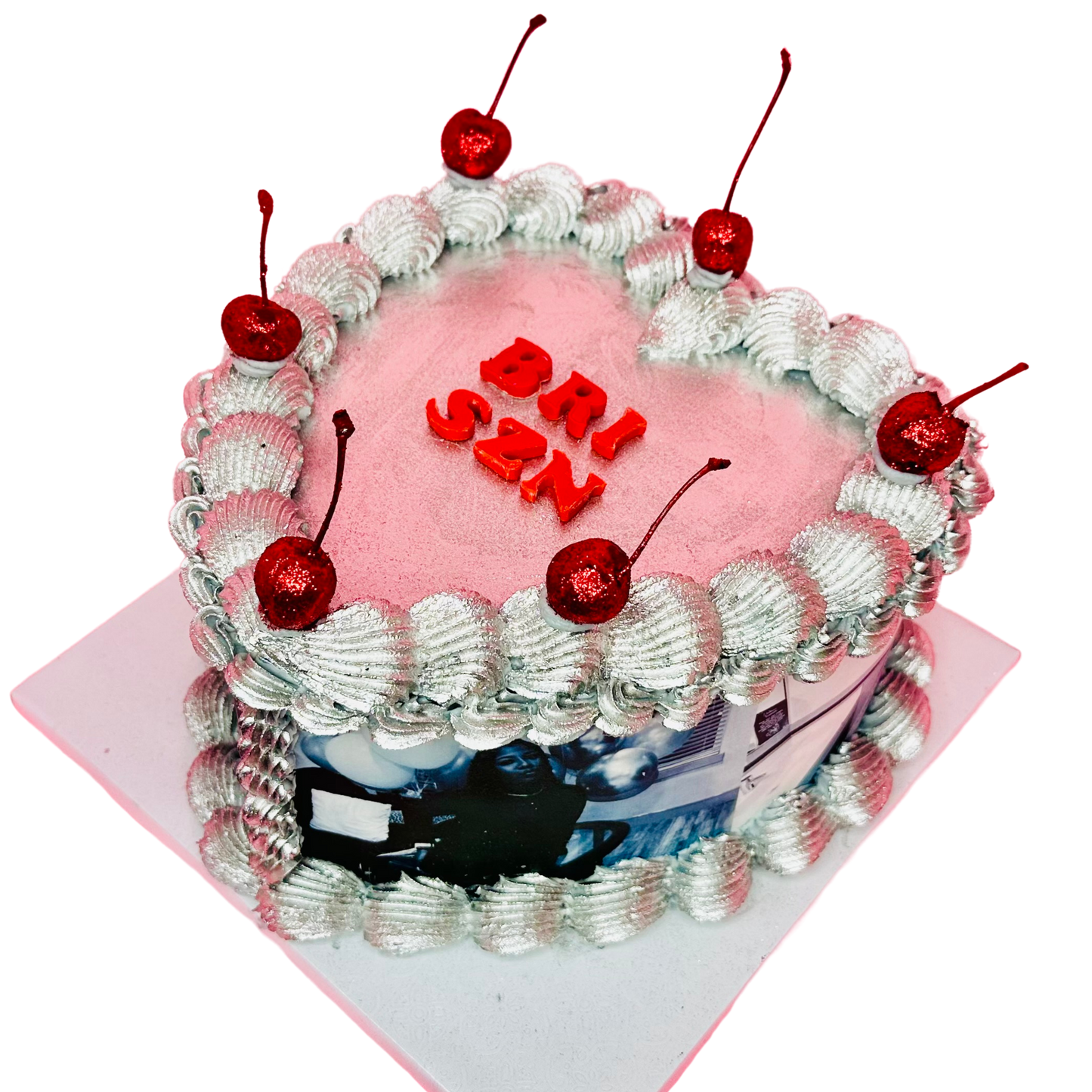 Metallic Glitter Cherries Cake