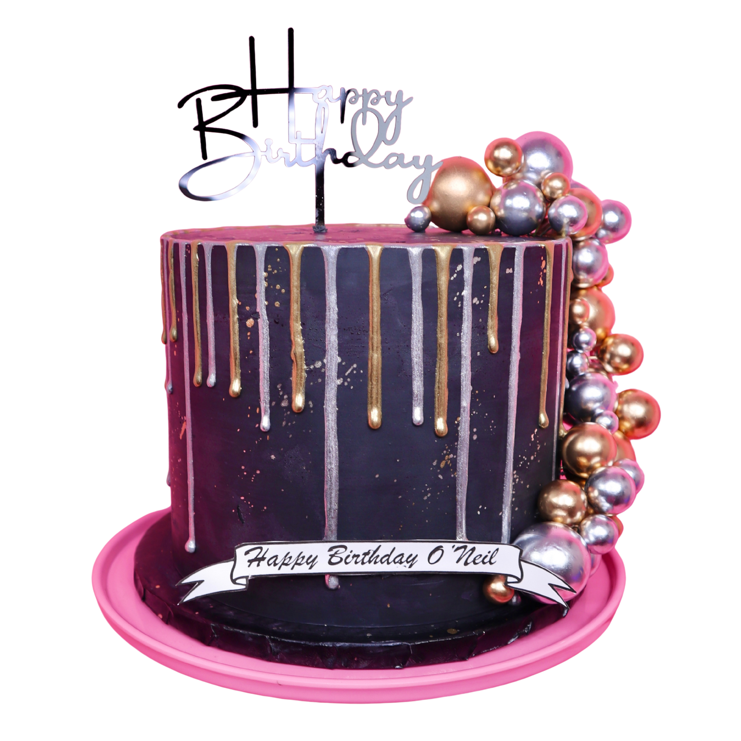 Metallic Drip Ball Cake