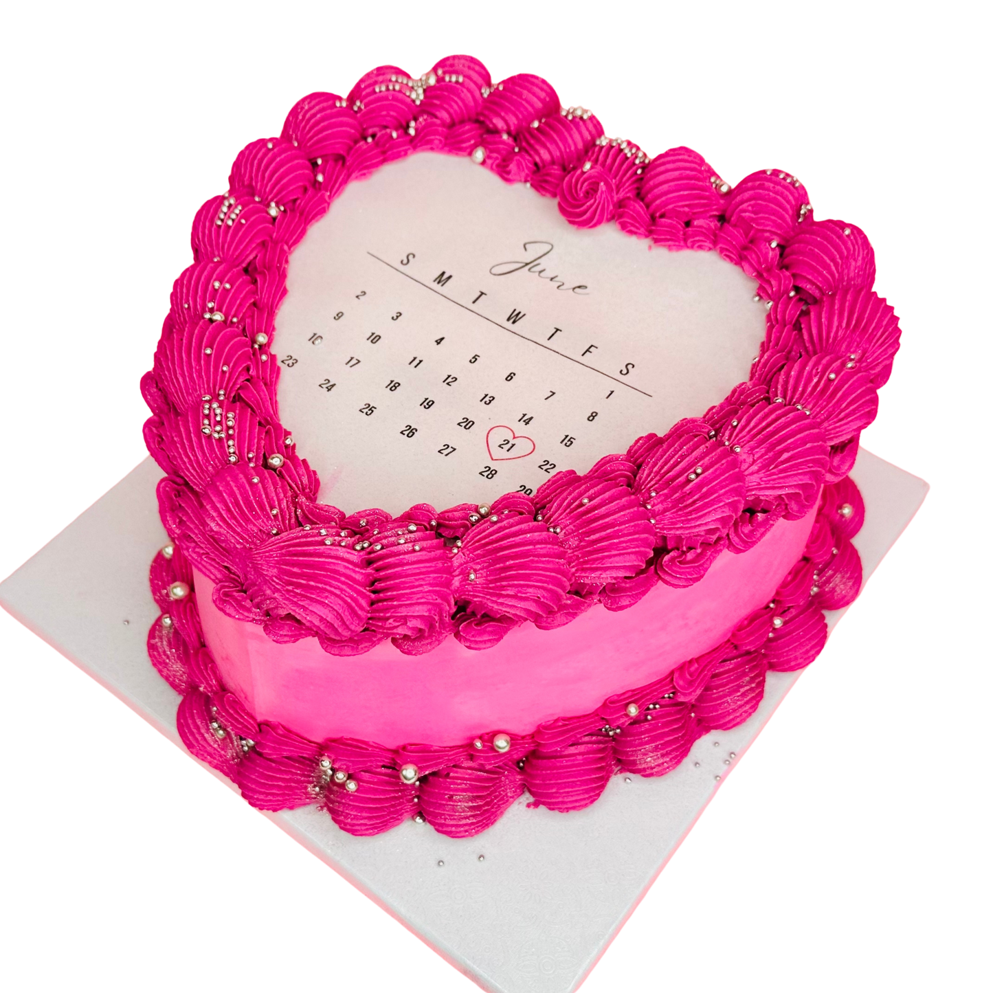 Burn-away Calendar Heart Cake