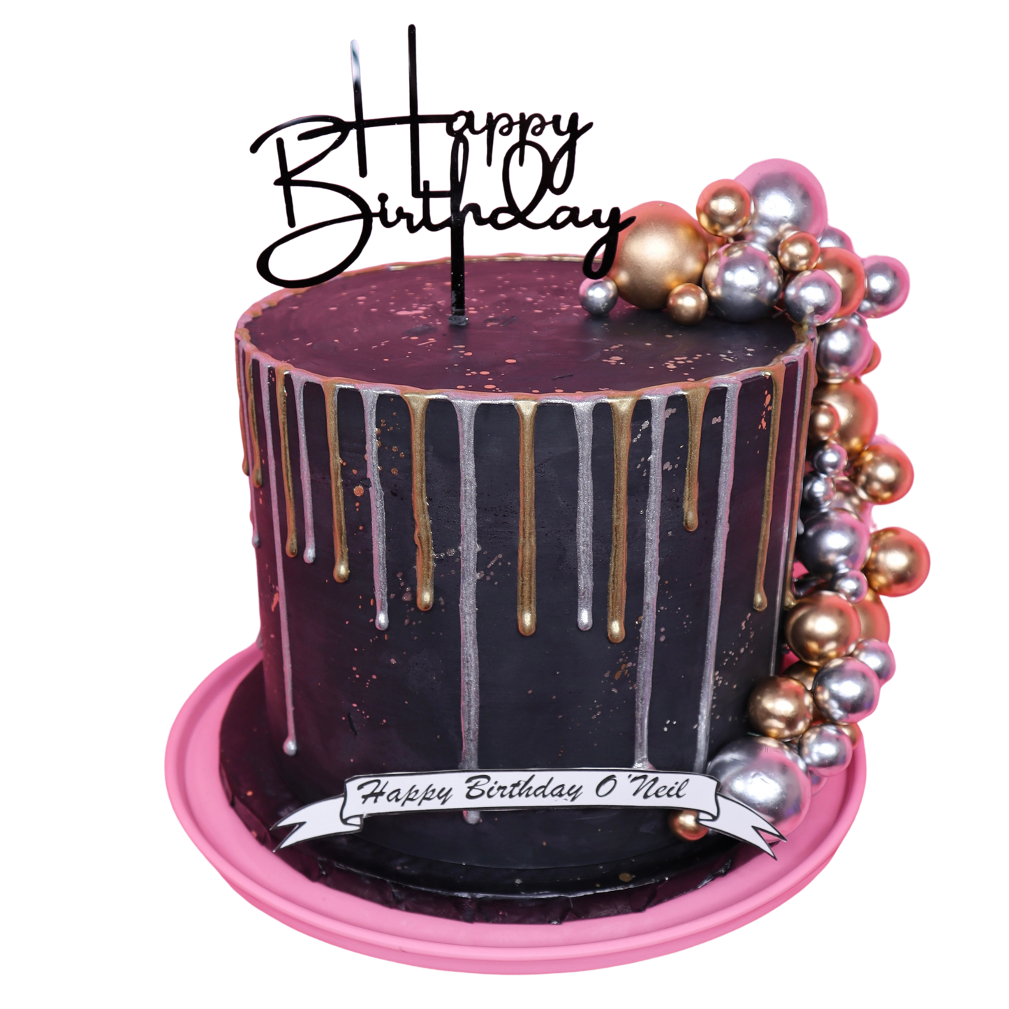 Metallic Drip Ball Cake