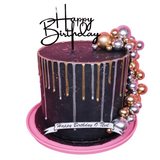 Metallic Drip Ball Cake