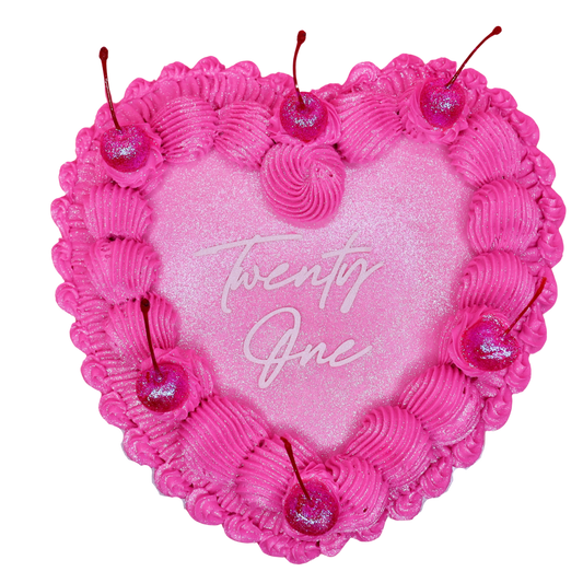 Glitter Cherry Heart Cake