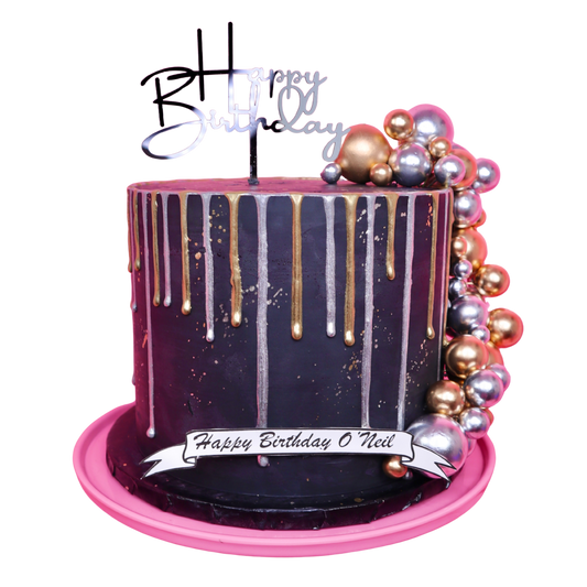 Metallic Drip Ball Cake