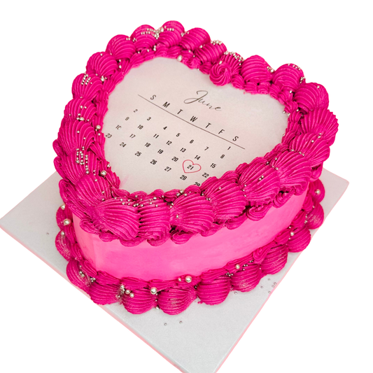 Burn-away Calendar Heart Cake