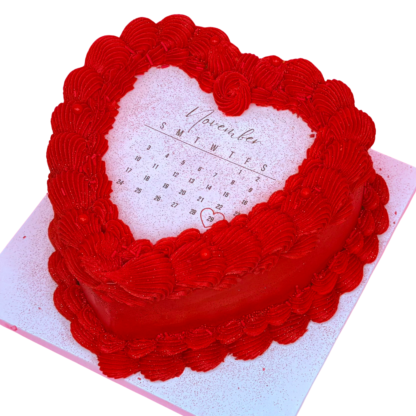 Calendar Heart Cake