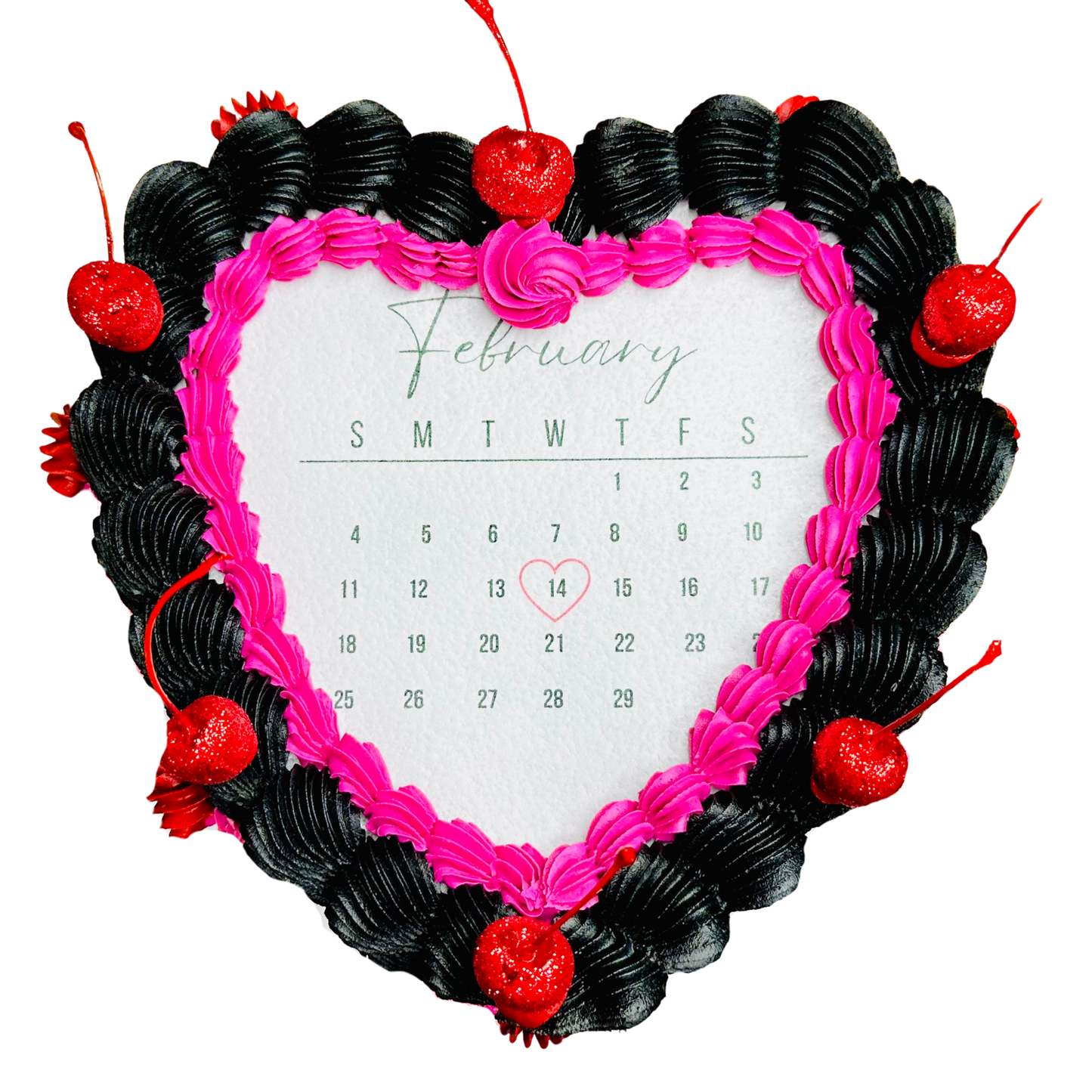 Glitter Cherry Burn-away Calendar Cake