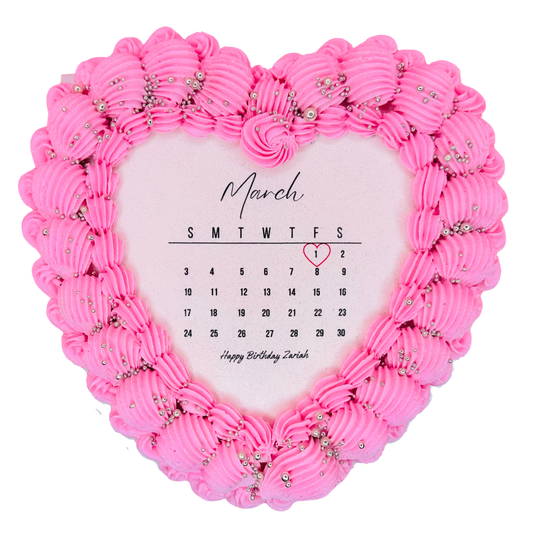 Burn-away Calendar Heart Cake
