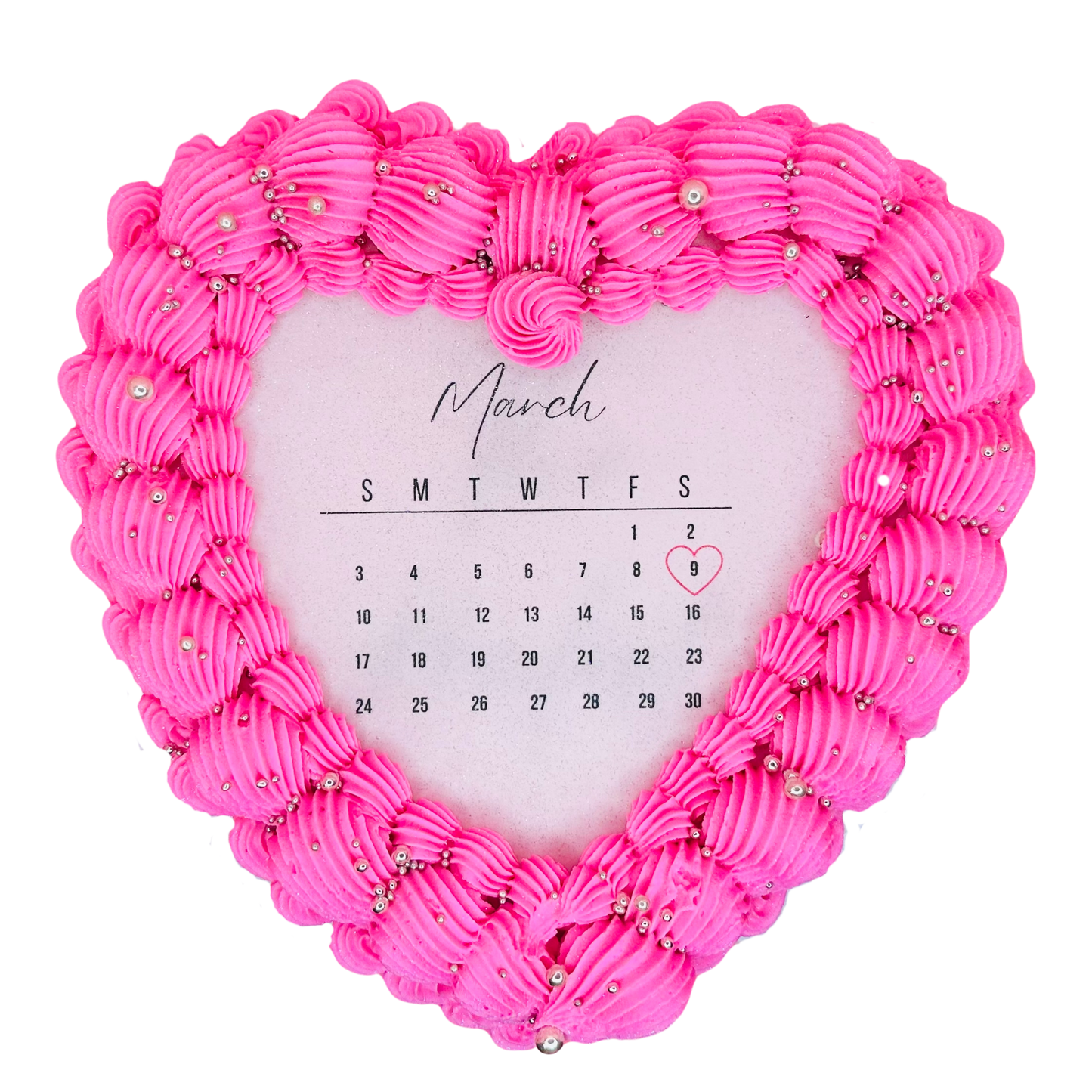 Calendar Heart Cake