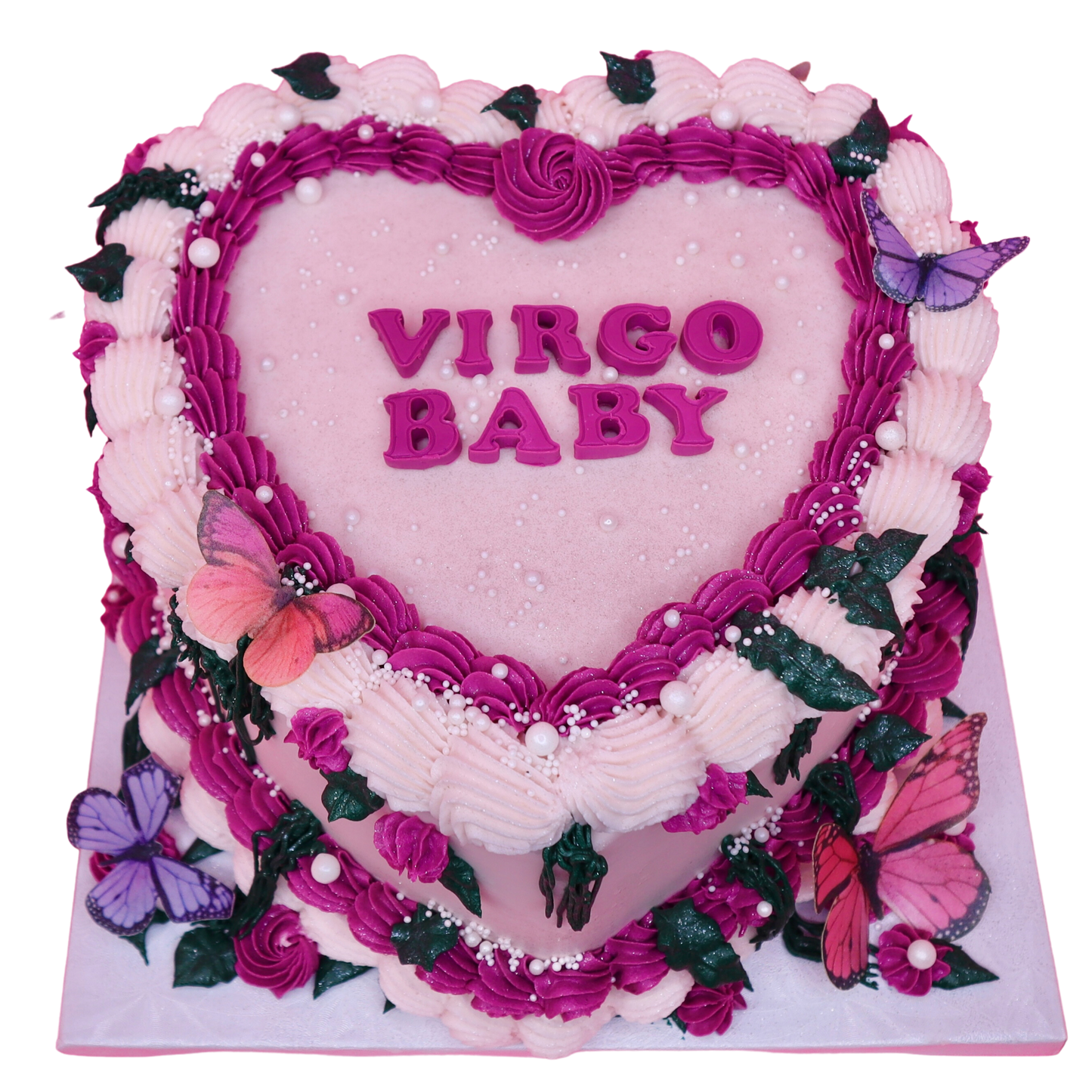Garden Themed Heart Cake