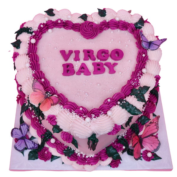 Garden Themed Heart Cake