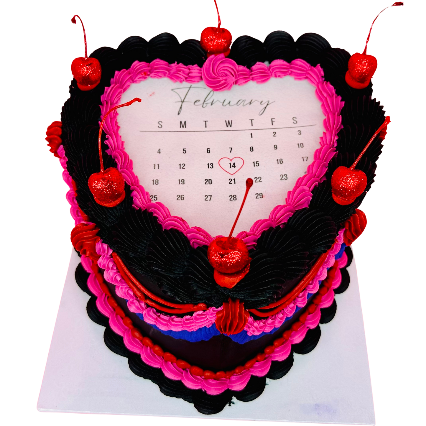 Glitter Cherry Burn-away Calendar Cake