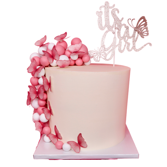 ”It’s A Girl” Butterfly Cake