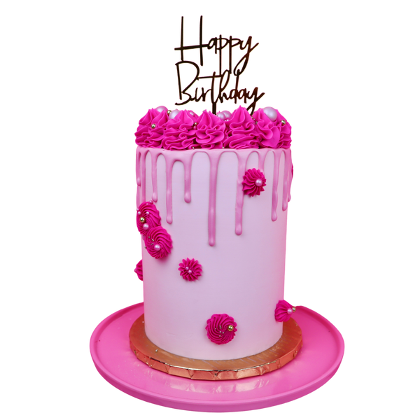 Classic Pink Drip Cake